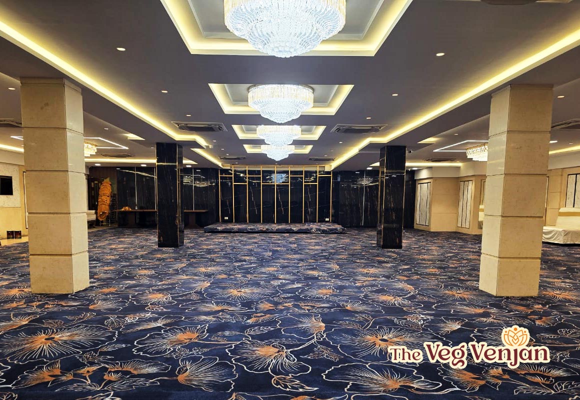 Elegant banquet hall at The Veg Venjan, Himayat Nagar